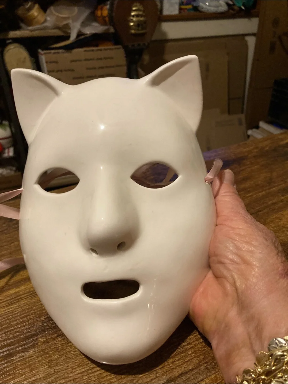 Vintage Pier One solid ceramic face wall hanging